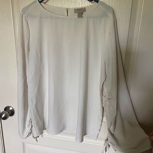 White LOFT shirt with bell sleeves
